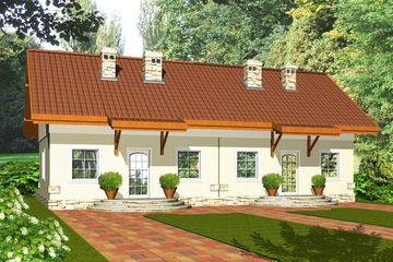  Projekt domu Florek bez garażu bliźniak [B-BL] (WRF1172) - projekt domu parterowego z poddaszem - Zdjęcie 1