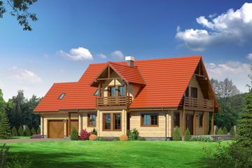  Projekt domu Grabowo (KRP1136) - projekt domu parterowego z poddaszem - Zdjęcie 1