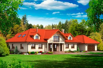  Projekt domu Gdów Nowy Gx (KRP1137) - projekt domu parterowego z poddaszem - Zdjęcie 1