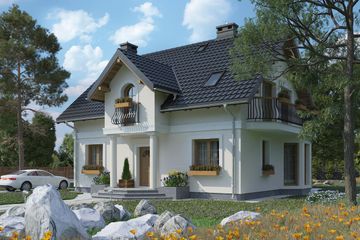  Projekt domu Klara Lux (1127) (KRD2076) - projekt domu parterowego z poddaszem - Zdjęcie 1