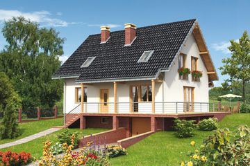  Projekt domu Wiki Stok (1129) (KRD2086) - projekt domu parterowego z poddaszem - Zdjęcie 1