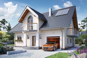  Projekt domu Zofia Portyk (1126) (KRD2088) - projekt domu parterowego z poddaszem - Zdjęcie 1