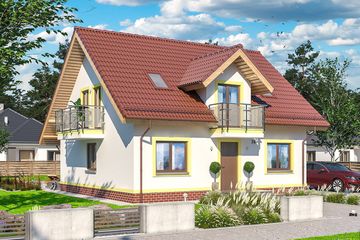  Projekt domu Ares paliwo stałe (WOE1025) - projekt domu parterowego z poddaszem - Zdjęcie 1