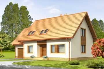  Projekt domu Aronia 2 (WOF1020) - projekt domu parterowego z poddaszem - Zdjęcie 1
