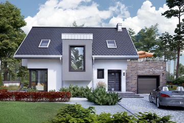  Projekt domu Margo Kubik (1341) (KRD2474) - projekt domu parterowego z poddaszem - Zdjęcie 1