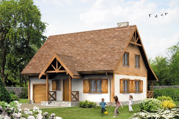  Projekt domu Kawka (BSA1320) - projekt domu parterowego z poddaszem - Zdjęcie 1