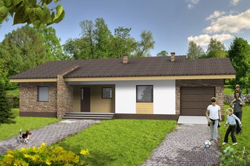  Projekt domu Mateusz z garażem 1-st. [A] (WRF1178) - projekt domu parterowego - Zdjęcie 1