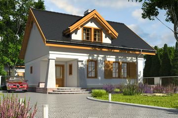  Projekt domu Ewa bez garażu [B] (WRF1179) - projekt domu parterowego z poddaszem - Zdjęcie 1