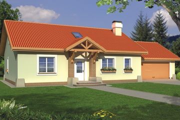  Projekt domu Azalia D z podwójnym garażem (WRD1301) - projekt domu parterowego z poddaszem - Zdjęcie 1