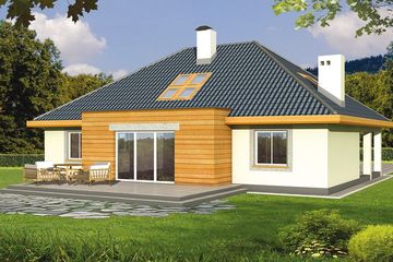  Projekt domu Bartek B garaż (WRD1302) - projekt domu parterowego z poddaszem - Zdjęcie 1