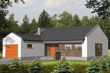  Projekt domu Aleks z garażem 1-st. [A] (WRF1185) - projekt domu parterowego - Zdjęcie 1