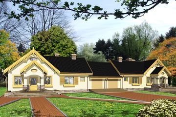  Projekt domu Hania z garażem 1-st. bliźniak [A-BL] (WRF1192) - projekt domu parterowego - Zdjęcie 1