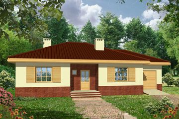  Projekt domu Kalina z garażem 1-st. [A] (WRF1248) - projekt domu parterowego - Zdjęcie 1