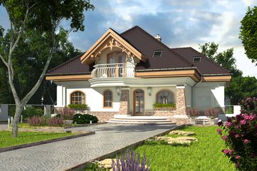  Projekt domu Dzierlatka IV bez garażu [B] (WRF1249) - projekt domu parterowego z poddaszem - Zdjęcie 1