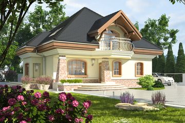  Projekt domu Dzierlatka V bez garażu [B] (WRF1252) - projekt domu parterowego z poddaszem - Zdjęcie 1