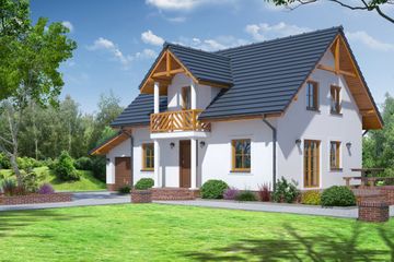  Projekt domu Dziekanowice (KRP1153) - projekt domu parterowego z poddaszem - Zdjęcie 1