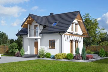  Projekt domu Grybów mały (KRP1161) - projekt domu parterowego z poddaszem - Zdjęcie 1