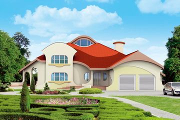  Projekt domu Flamenco (WAL1011) - projekt domu parterowego z poddaszem - Zdjęcie 1