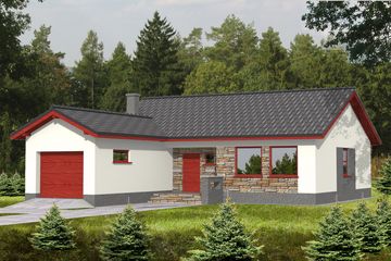  Projekt domu Aleks II z garażem 1-st. [A] (WRF1199) - projekt domu parterowego - Zdjęcie 1