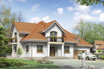  Projekt domu Bachus 7 (BSA1471) - projekt domu parterowego z poddaszem - Zdjęcie 1