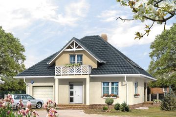  Projekt domu Boston 3 (BSA1474) - projekt domu parterowego z poddaszem - Zdjęcie 1