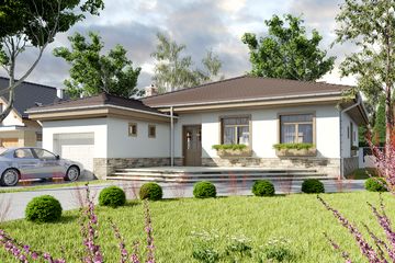  Projekt domu Eryk z garażem 1-st. [A] (WRF1018) - projekt domu parterowego - Zdjęcie 1