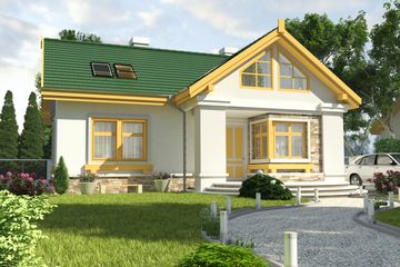  Projekt domu Drozd II bez garażu [B] (WRF1258) - projekt domu parterowego z poddaszem - Zdjęcie 1