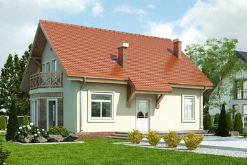  Projekt domu Czapla bez wiaty [B] (WRF1259) - projekt domu parterowego z poddaszem - Zdjęcie 1