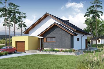  Projekt domu Horacjusz (WRW1143) - projekt domu parterowego z poddaszem - Zdjęcie 1