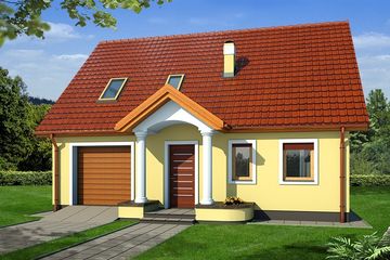  Projekt domu Sonia paliwo stałe wersja B z wykuszem (WRD1885) - projekt domu parterowego z poddaszem - Zdjęcie 1