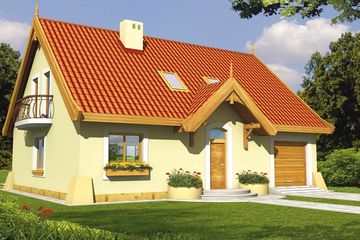  Projekt domu Tymek CP garaż SK (WRD1887) - projekt domu parterowego z poddaszem - Zdjęcie 1