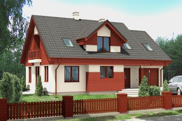  Projekt domu Ptyś (BSB1043) - projekt domu parterowego z poddaszem - Zdjęcie 1