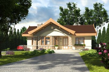  Projekt domu Kuropatwa bez garażu [B] (WRF1203) - projekt domu parterowego - Zdjęcie 1