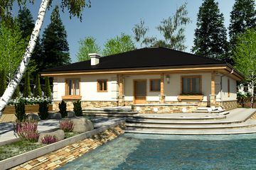  Projekt domu Kos bez garażu [B] (WRF1207) - projekt domu parterowego - Zdjęcie 1