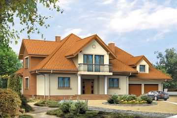  Projekt domu Bachus 5 (BSA1480) - projekt domu parterowego z poddaszem - Zdjęcie 1