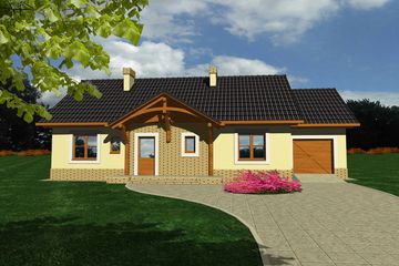  Projekt domu Róża z garażem 1-st. [A] (WRF1025) - projekt domu parterowego - Zdjęcie 1