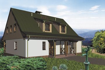  Projekt domu Mateusz (GWB1001) - projekt domu parterowego z poddaszem - Zdjęcie 1