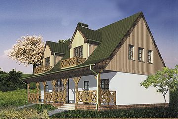  Projekt domu Mateusz Czworak (GWB1002) - projekt domu parterowego z poddaszem - Zdjęcie 1