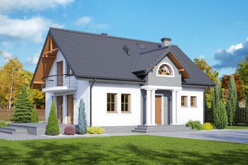  Projekt domu Bukowo (KRP1175) - projekt domu parterowego z poddaszem - Zdjęcie 1