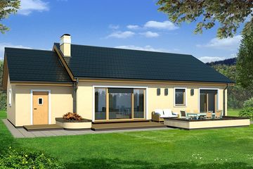  Projekt domu Emma 2 paliwo stałe wersja A pojedynczy garaż (WRD1896) - projekt domu parterowego - Zdjęcie 1