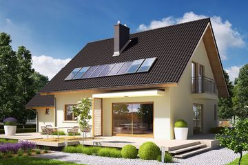  Projekt domu E5 G1 economic (wersja A) (WRC2120) - projekt domu parterowego z poddaszem - Zdjęcie 1