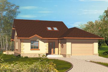  Projekt domu Proxima II (WRH1032) - projekt domu parterowego z poddaszem - Zdjęcie 1