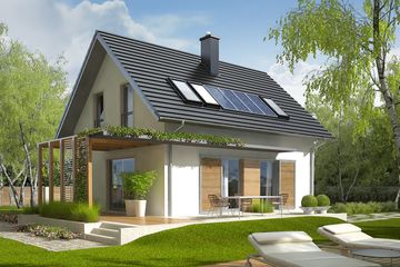  Projekt domu Lea (wersja A) bianco (WRC1974) - projekt domu parterowego z poddaszem - Zdjęcie 1