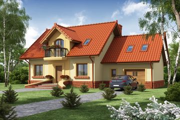  Projekt domu Cezar (WRW1022) - projekt domu parterowego z poddaszem - Zdjęcie 1