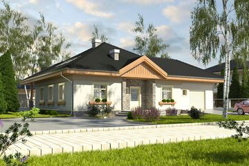  Projekt domu Dorotka II z garażem 1-st. [A] (WRF1234) - projekt domu parterowego - Zdjęcie 1