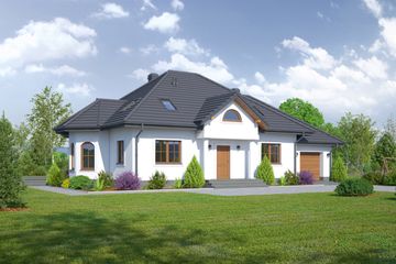  Projekt domu Zadębie średnie 12 (KRP1025) - projekt domu parterowego z poddaszem - Zdjęcie 1