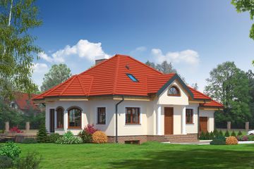  Projekt domu Zadębie małe 19 (KRP1027) - projekt domu parterowego z poddaszem - Zdjęcie 1