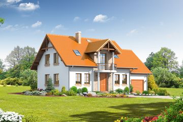  Projekt domu Mirów 44 (KRP1034) - projekt domu parterowego z poddaszem - Zdjęcie 1