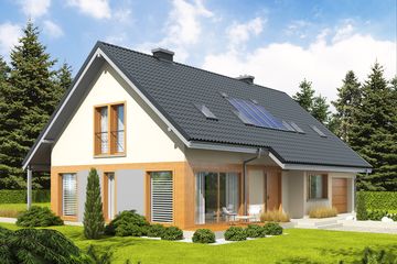  Projekt domu Amber G1 bianco (WRC1981) - projekt domu parterowego z poddaszem - Zdjęcie 1