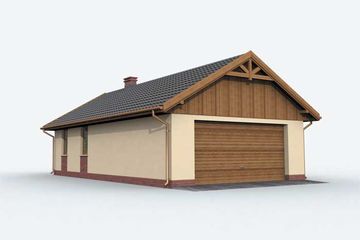  Projekt garażu GM2 budynek garażowo-mieszkalny (SLN1370) - projekt garażu parterowego - Zdjęcie 4